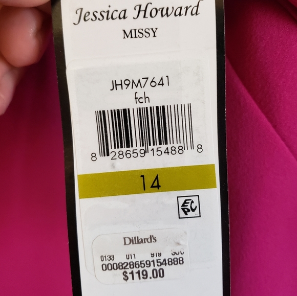 Jessica Howard fuchsia pink sleeveless sheath Dress Size 14 - Picture 3 of 6